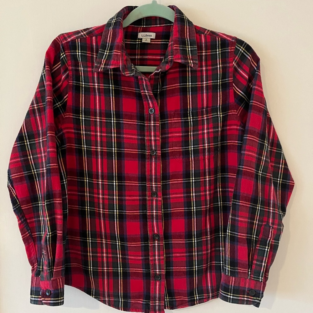 LL Bean Flannel, Petite Size S